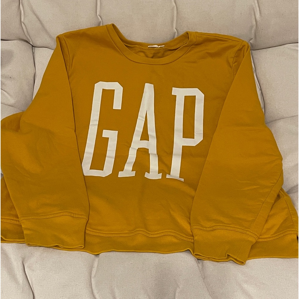 Mustard Yellow Gap Crewneck Sweatshirt